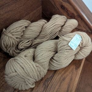 Vintage Cogdons Wool yarn 5 ply bulky,  2 skiens 8oz total camel color